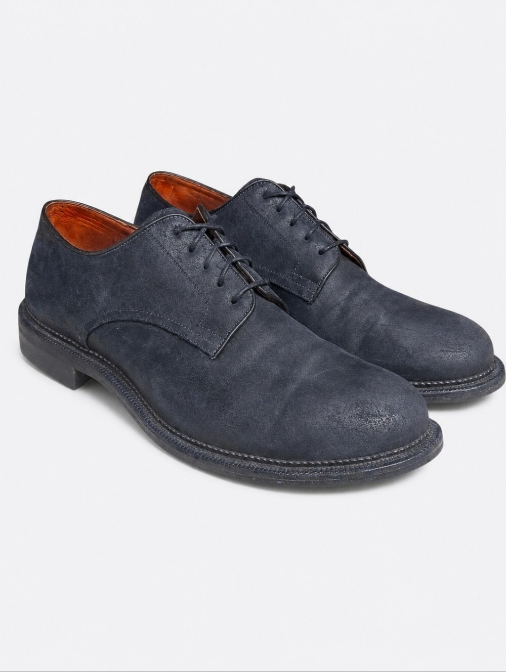 VIBERG | Rockland Blucher Derby 1940 Last Charcoal Waxed Suede 11E / US 12